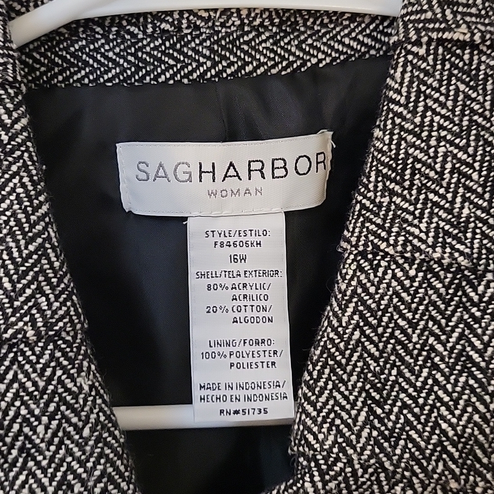 VTG SAG HARBOR Gothic Herringbone Swing Blazer Coat - Picture 5 of 8